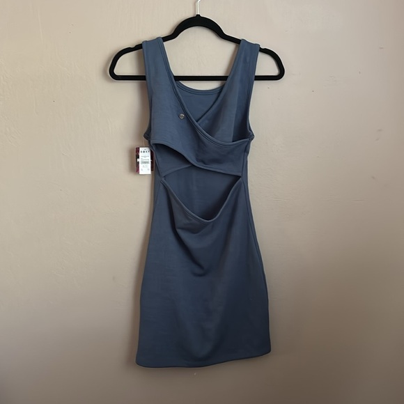 Roxy Blue Bodycon Mini Dress Square Neck Sleeveless size Small NWT - Picture 2 of 7